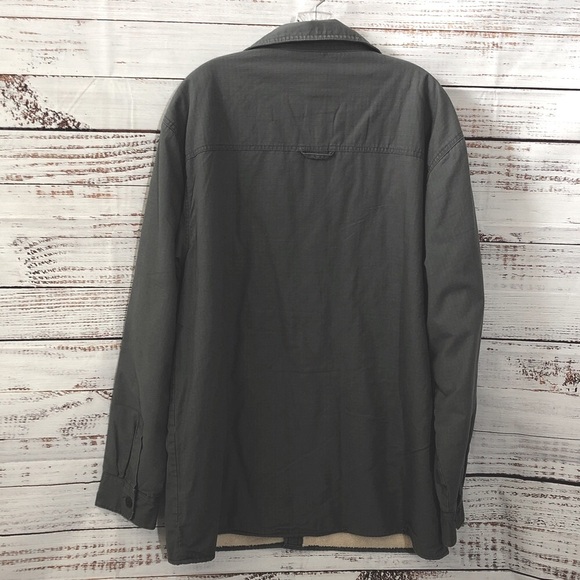 Levi's Men's Charcoal gray green long sleeve sherpa lined Shirt Jacket sz Large - Picture 3 of 16